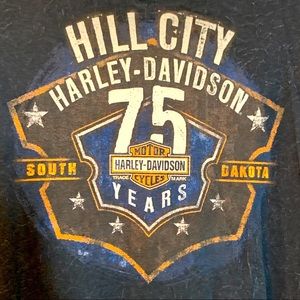 Harley Davidson 75th Anniversary Hill City South Dakota LX Unisex Tshirt